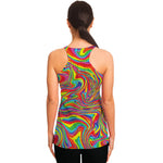 Rainbow Rave Print Women's Racerback Tank Top