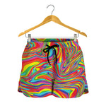 Rainbow Rave Print Women's Shorts