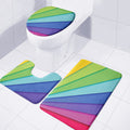Rainbow Shades Print 3 Piece Bath Mat Set