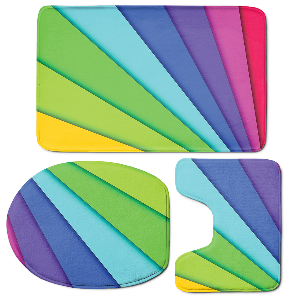 Rainbow Shades Print 3 Piece Bath Mat Set