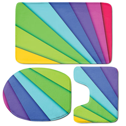 Rainbow Shades Print 3 Piece Bath Mat Set