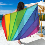 Rainbow Shades Print Beach Sarong Wrap