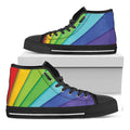 Rainbow Shades Print Black High Top Sneakers