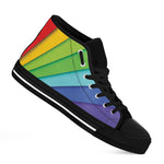 Rainbow Shades Print Black High Top Shoes