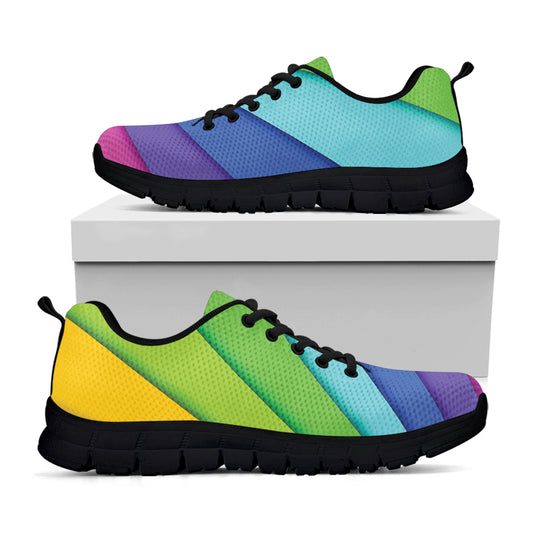 Rainbow Shades Print Black Sneakers