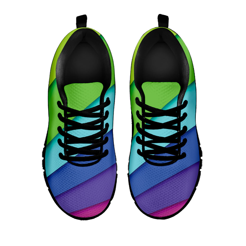 Rainbow Shades Print Black Sneakers