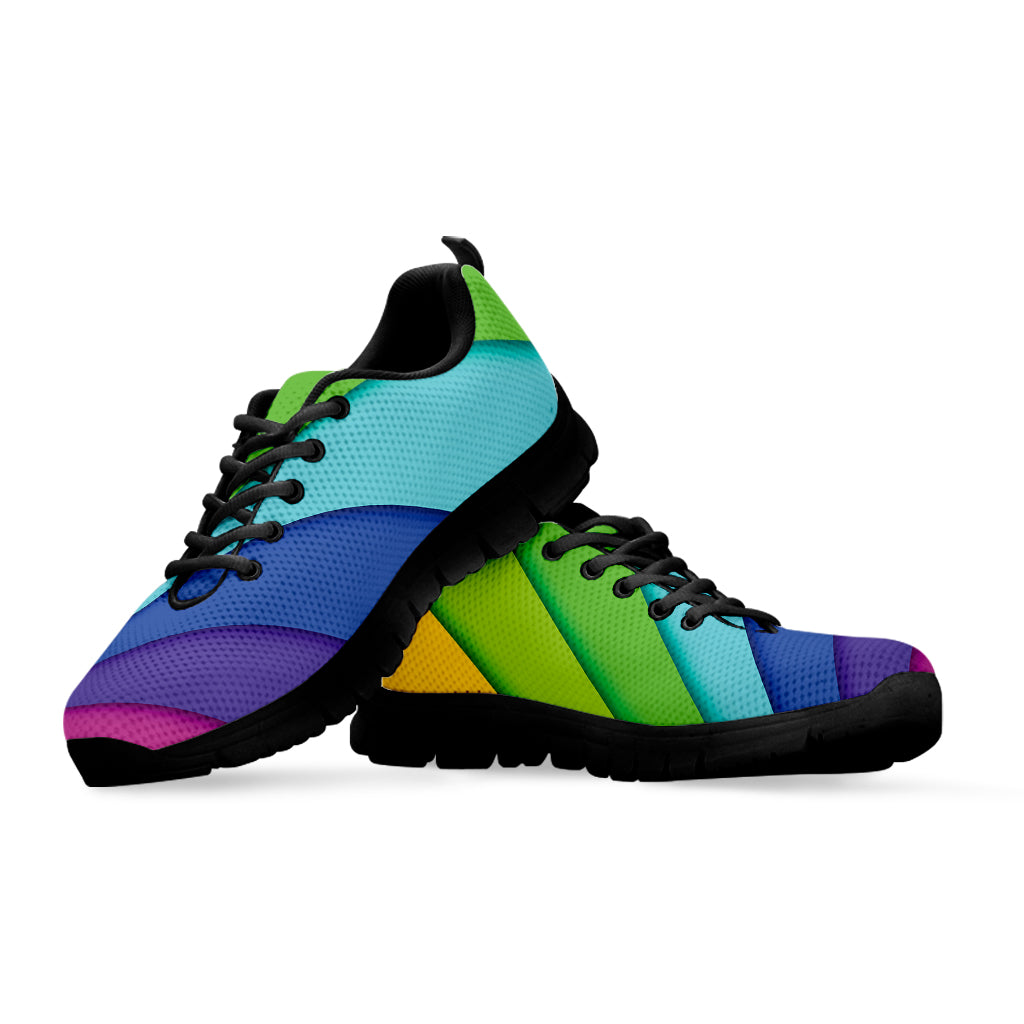 Rainbow Shades Print Black Sneakers