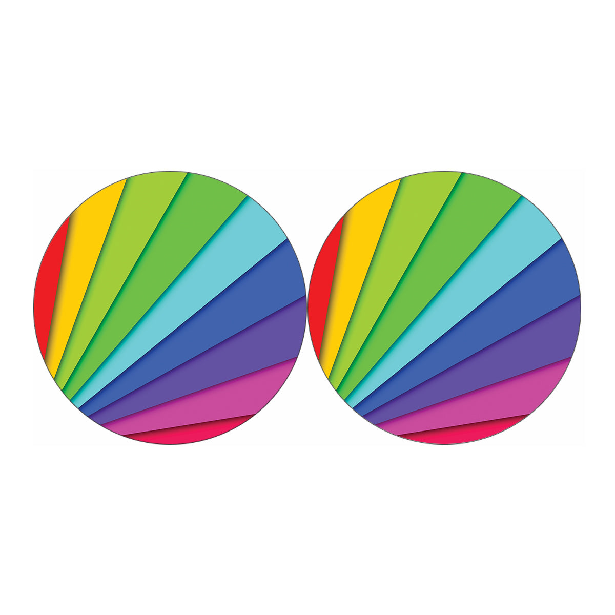 Rainbow Shades Print Car Coasters