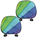 Rainbow Shades Print Car Headrest Covers