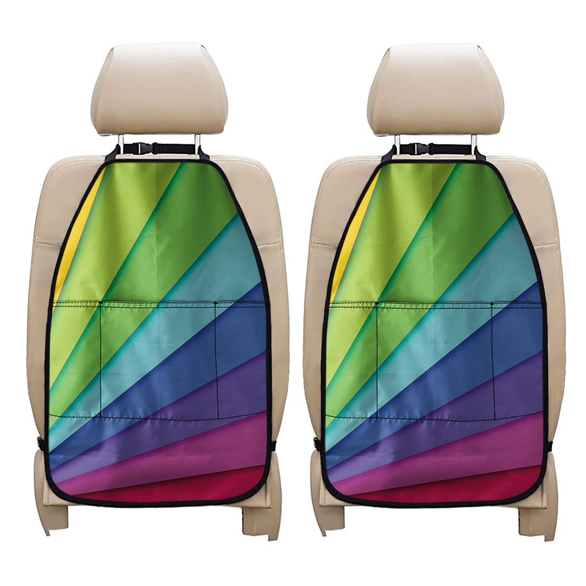 Rainbow Shades Print Car Seat Organizers