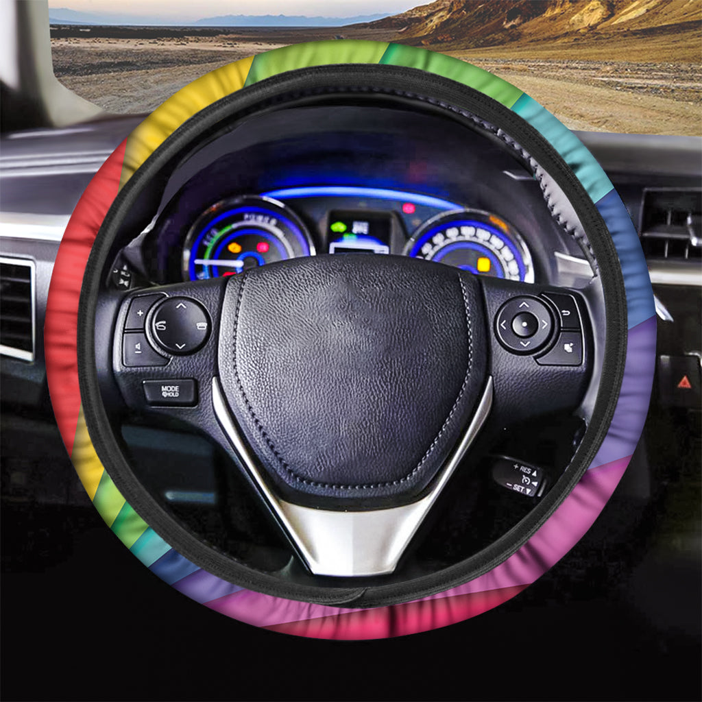 Rainbow Shades Print Car Steering Wheel Cover