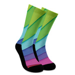Rainbow Shades Print Crew Socks
