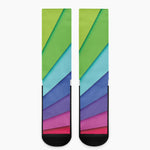 Rainbow Shades Print Crew Socks