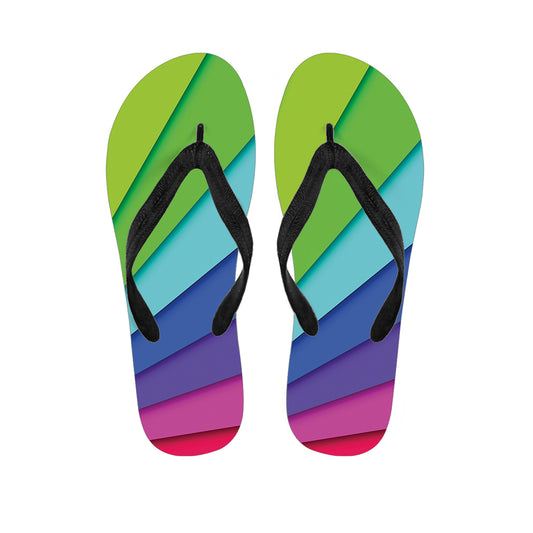 Rainbow Shades Print Flip Flops