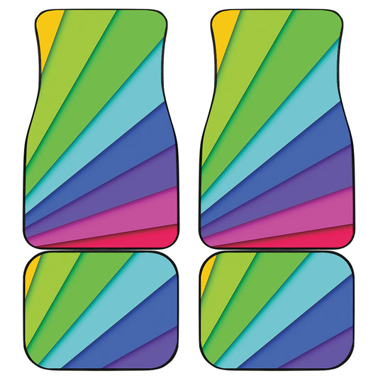 Rainbow Shades Print Front and Back Car Floor Mats