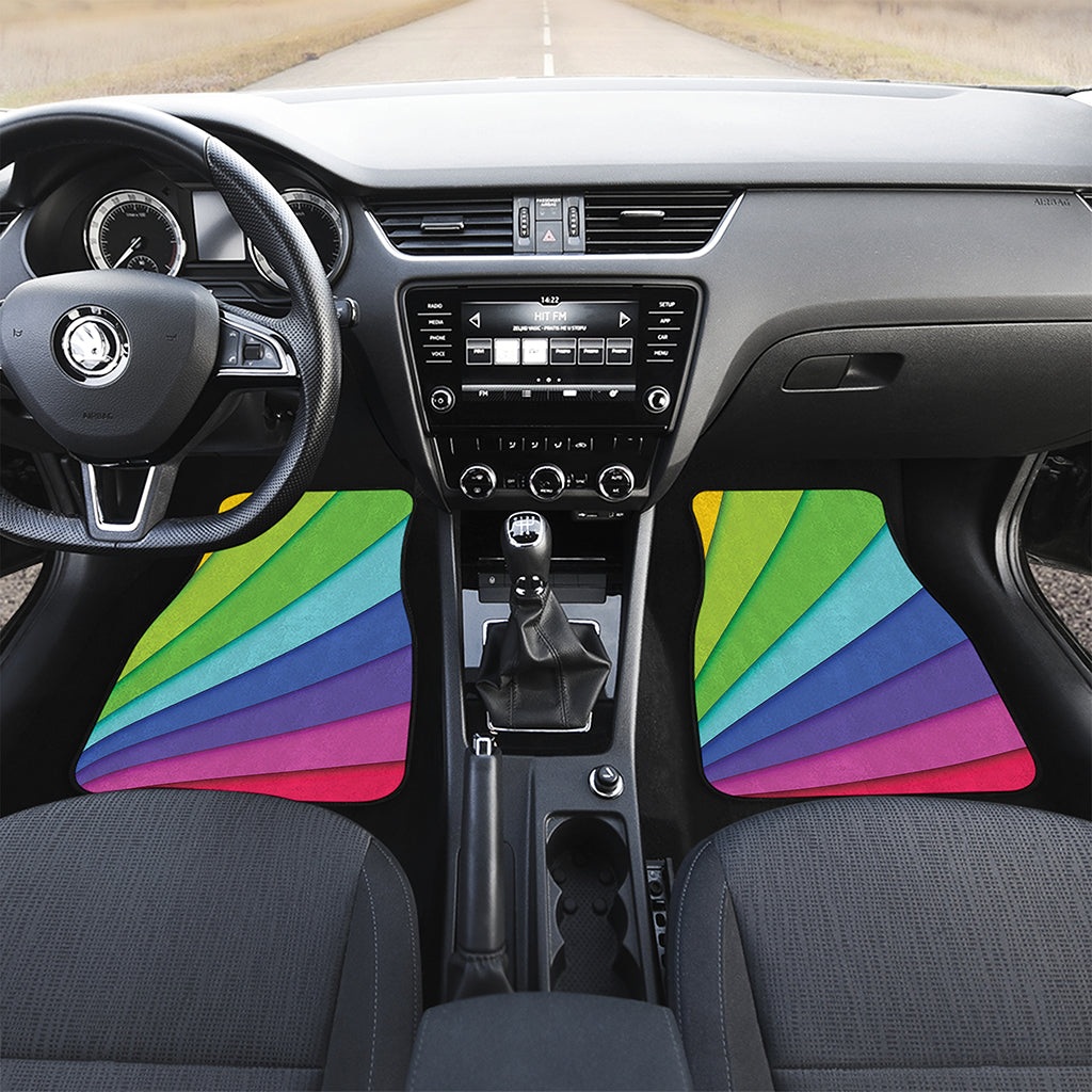 Rainbow Shades Print Front and Back Car Floor Mats