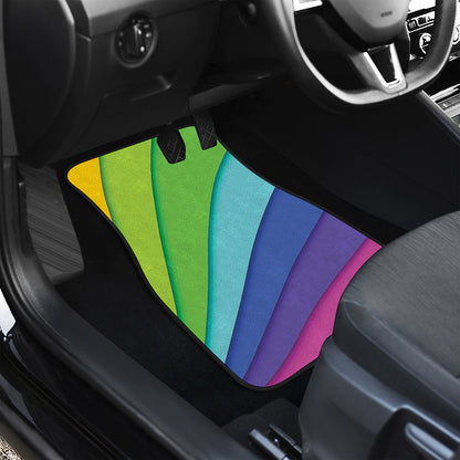 Rainbow Shades Print Front and Back Car Floor Mats