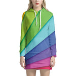 Rainbow Shades Print Hoodie Dress