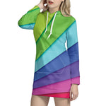 Rainbow Shades Print Hoodie Dress