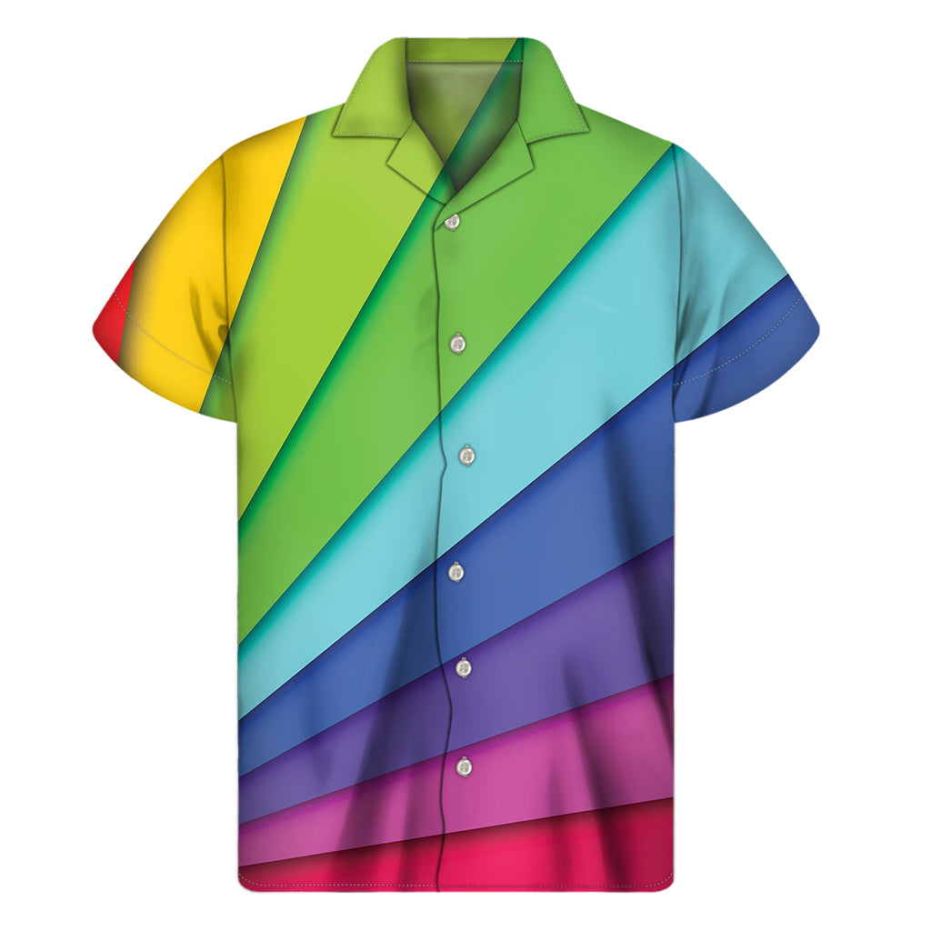 Rainbow Shades Print Men's Short Sleeve Shirt
