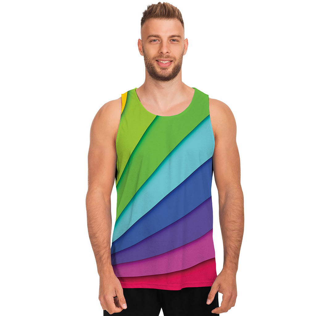 Rainbow Shades Print Men's Tank Top