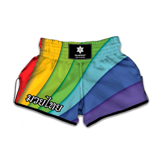 Rainbow Shades Print Muay Thai Boxing Shorts