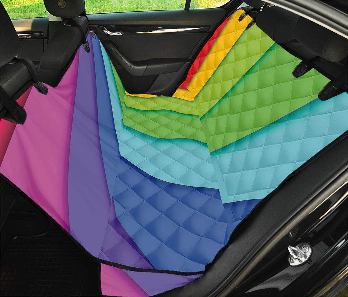 Rainbow Shades Print Pet Car Back Seat Cover