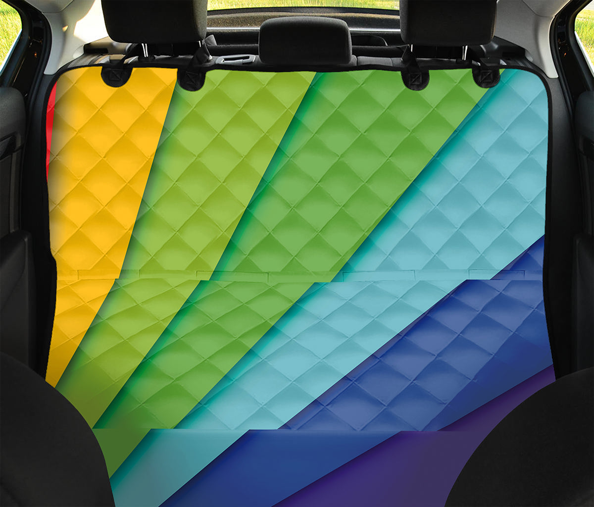Rainbow Shades Print Pet Car Back Seat Cover