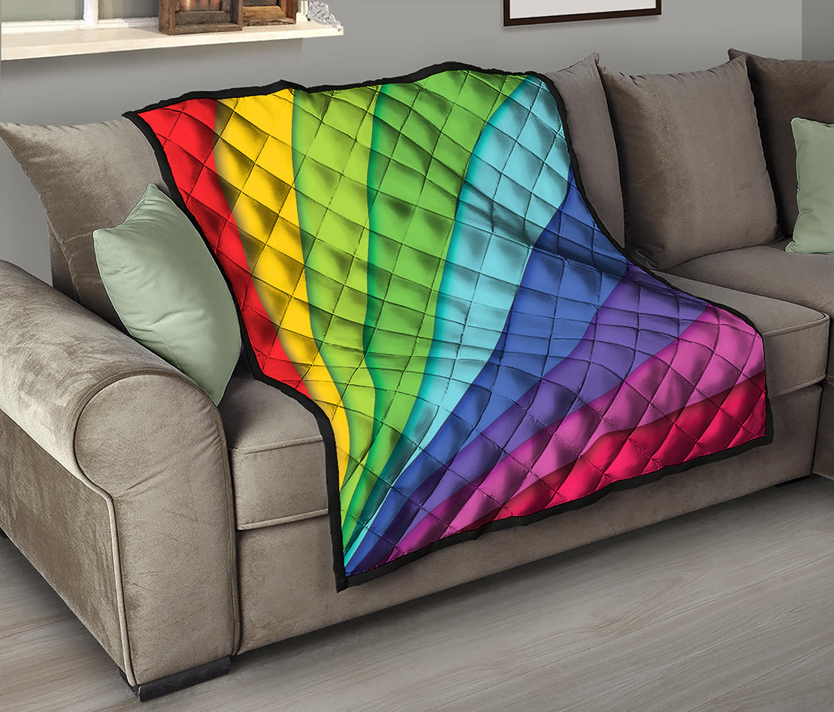 Rainbow Shades Print Quilt