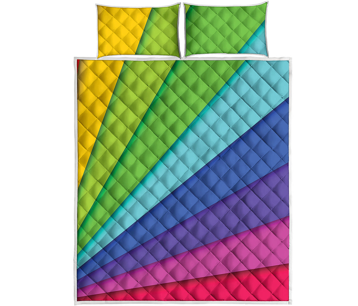 Rainbow Shades Print Quilt Bed Set