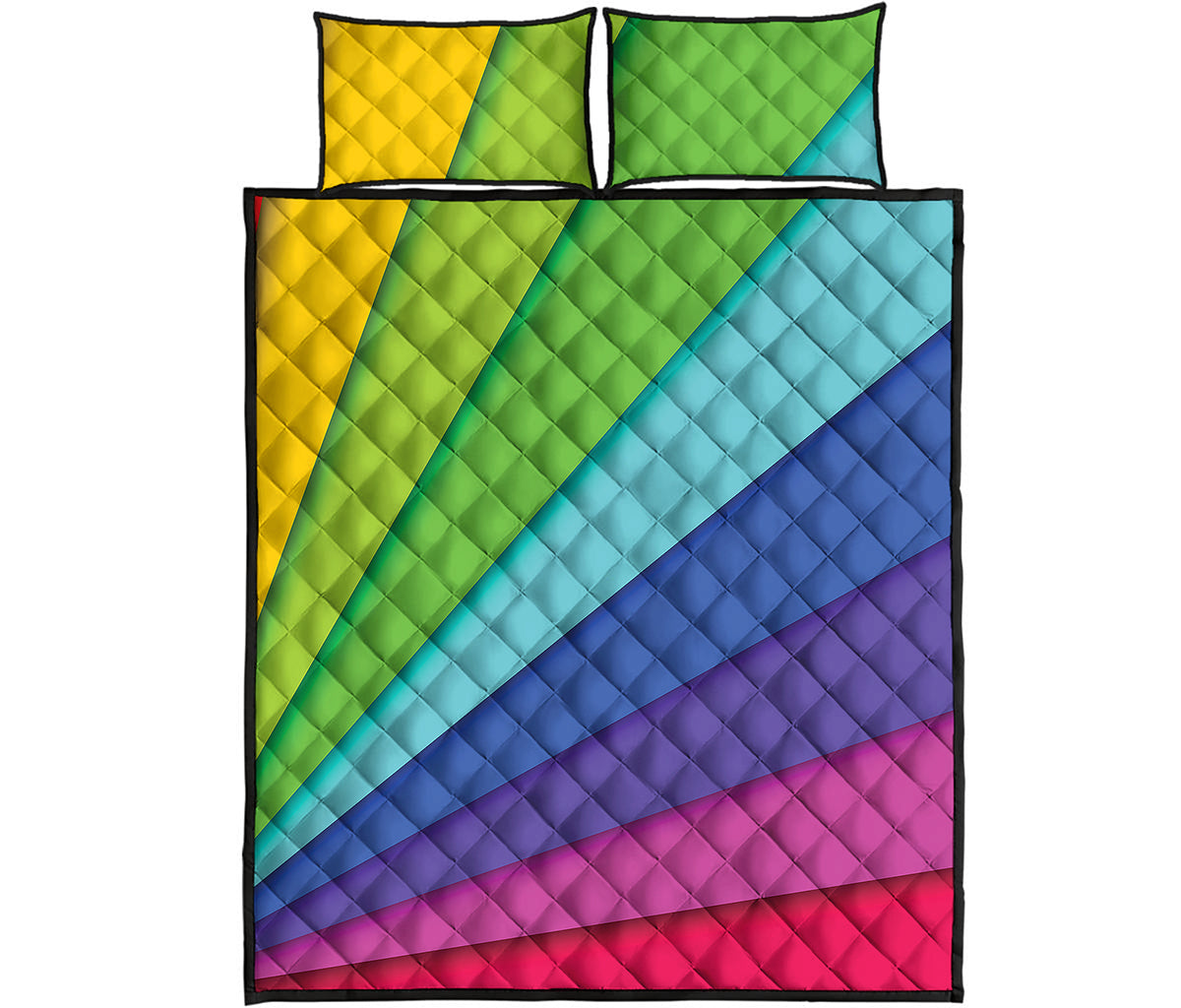 Rainbow Shades Print Quilt Bed Set