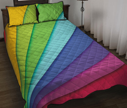 Rainbow Shades Print Quilt Bed Set