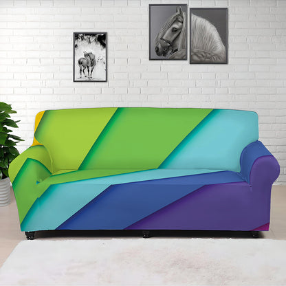 Rainbow Shades Print Sofa Cover