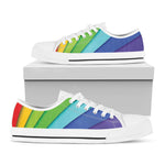 Rainbow Shades Print White Low Top Shoes