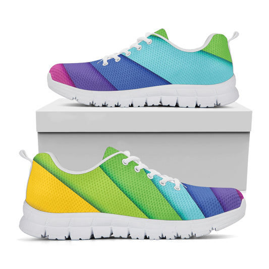 Rainbow Shades Print White Sneakers