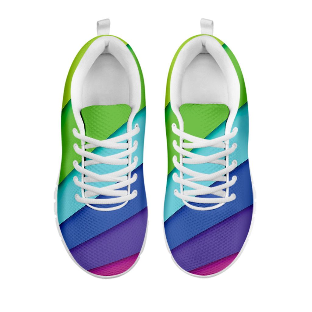 Rainbow Shades Print White Sneakers