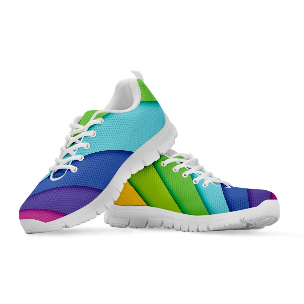 Rainbow Shades Print White Sneakers
