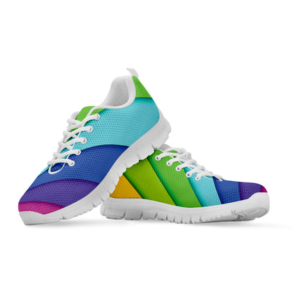 Rainbow Shades Print White Sneakers