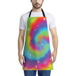 Rainbow Spiral Tie Dye Print Apron