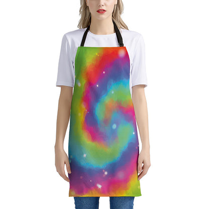 Rainbow Spiral Tie Dye Print Apron