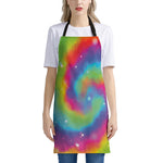 Rainbow Spiral Tie Dye Print Apron