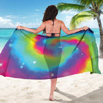 Rainbow Spiral Tie Dye Print Beach Sarong Wrap