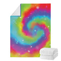Rainbow Spiral Tie Dye Print Blanket