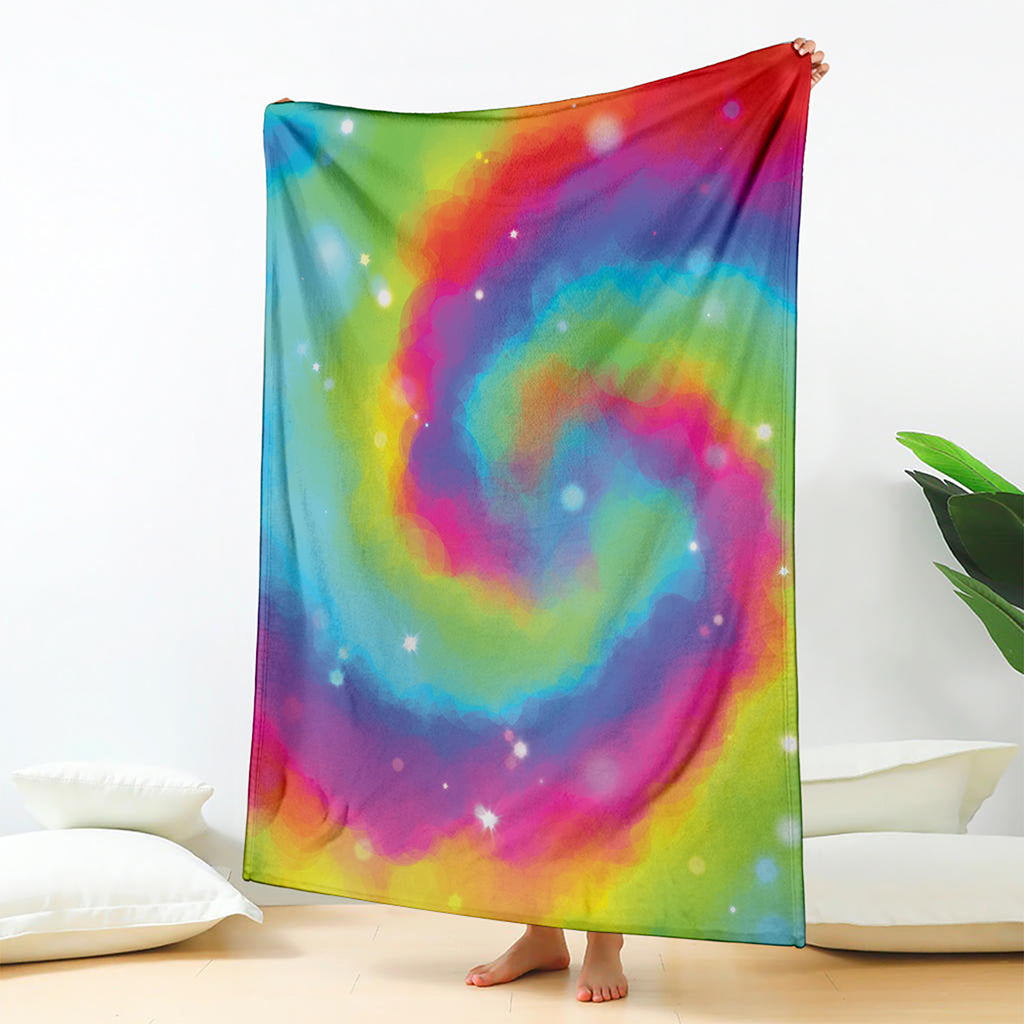 Rainbow Spiral Tie Dye Print Blanket