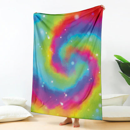 Rainbow Spiral Tie Dye Print Blanket
