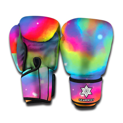 Rainbow Spiral Tie Dye Print Boxing Gloves
