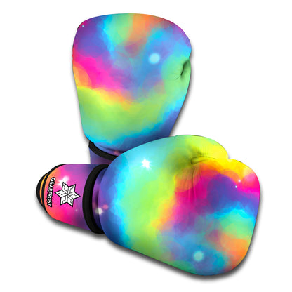Rainbow Spiral Tie Dye Print Boxing Gloves