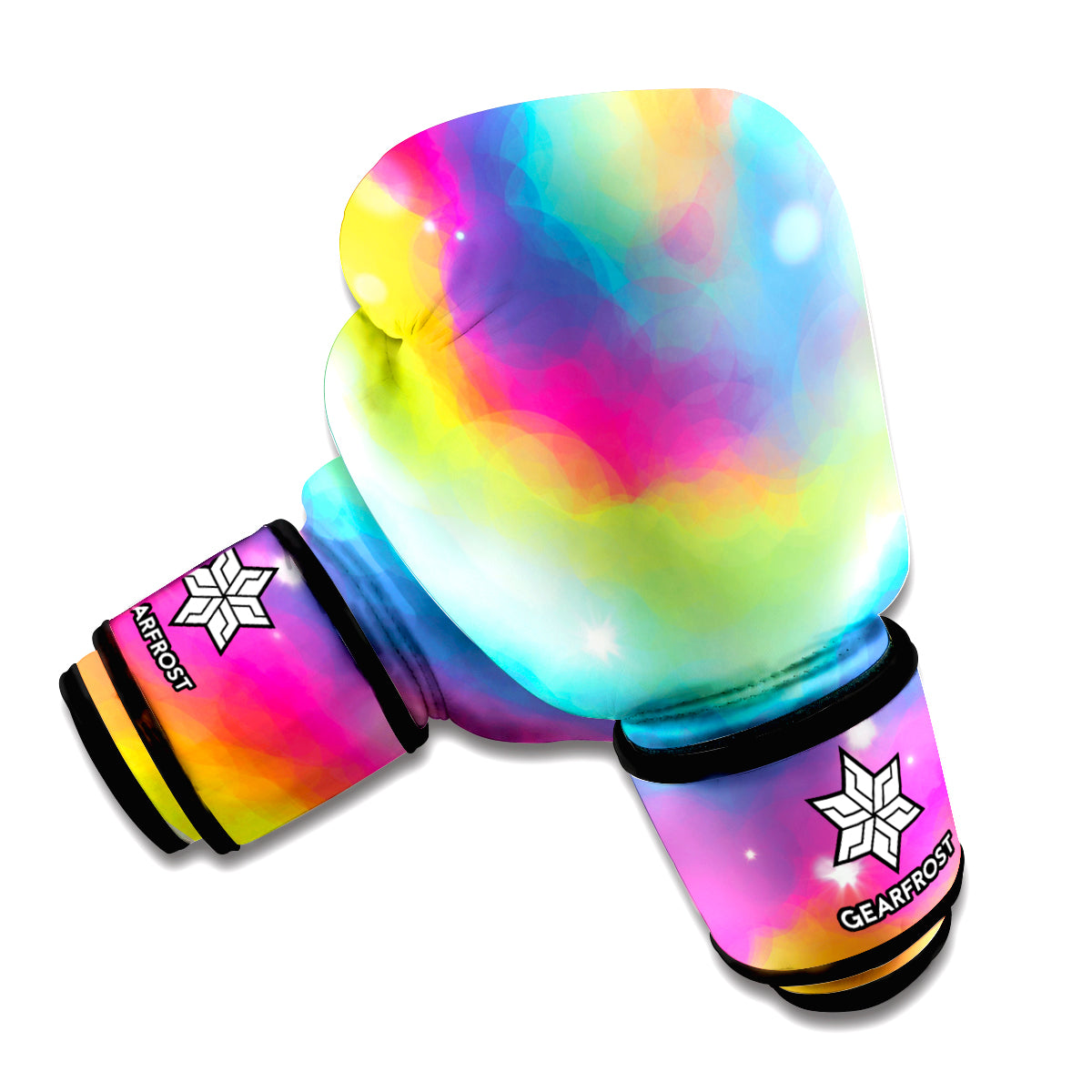 Rainbow Spiral Tie Dye Print Boxing Gloves