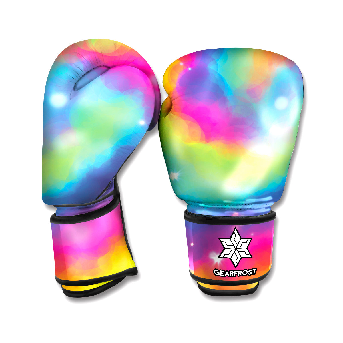 Rainbow Spiral Tie Dye Print Boxing Gloves