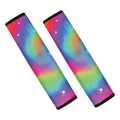 Rainbow Spiral Tie Dye Print Car Seat Belt Covers